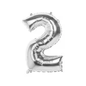 2 Rakam Gümüş Folyo Balon 40 cm - 1