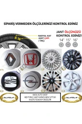 J9 Karsan 16"inç Kırılmaz 4 Adet 1 Takım Gri Jant Kapağı Seti - 2