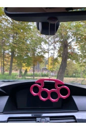 Muşta Yumruk Görünüm Dekoratif Plastik Dikiz Aynası Süsü (pembe) - 1
