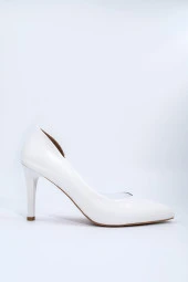 Beyaz Yanı Açık Şeffaf Stiletto Topuklu Kadın Ayakkabı - Lotus thumbnail 2