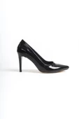Siyah Rugan Stiletto Topuklu Kadın Ayakabı - Anger - 1