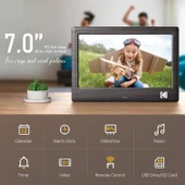 Kodak 7 Inc Uzaktan Kumandalı Dijital Resim Çerçevesi, 1024x600 IPS Ekran - 2