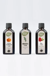 Biberiye Yağı - Hint Yağı - Kabak Çekirdeği Yağı 3 x 100 ml. (Saç Bakım Seti) - 1