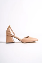 Yulia Ten Rengi Kalın Topuklu Yanı Açık Ayakkabı thumbnail 2