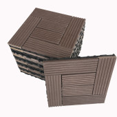 Safirkom Kompozit Zemin Döşemesi 1 m2 (11 Adet 30x30 cm Karo) Kahverengi Dönence - 1