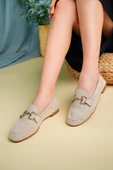 Muggo MONA Garantili Metal Tokalı Deri Kadın Loafer Günlük Ayakkabı - 7