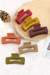 Kadın 6'lı Renkli Büyük Xl Mandal Toka Seti (RENKLİ KISKAÇLI SAÇ TOKASI 8,5 CM) - 1