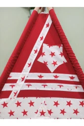 Henna Duck Sabitlenebilir Çocuk Oyun Çadırı Kırmızı Yıldızlı - 4