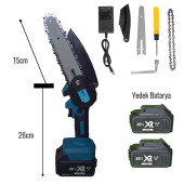 Prohummer PH099 Professional 88vf 2ah Şarjlı Dal Budama Testeresi (Mavi) - 3