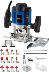 STAXX german 3500W 6 Kademe Devir Ayarlı Dikey Formika Freze Makinesi 8 Mm Pens + 12 Adet Uç Set - 1