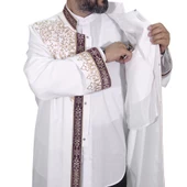 Şehzade Nakışlı İmam Cübbesi Krem Lüks - 2