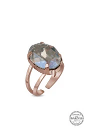 Swarovski Crystal Kadın Janjan Oval Rose Gümüş Yüzük - 1