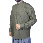 Hakim Yaka Gömlek Koyu Yeşil - 1