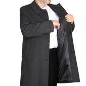 Erkek Kaşe Kaban Koyu Gri - 1