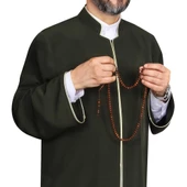 Hakim Yaka Cübbe Haki Yeşil - Sarı Biyeli - 5