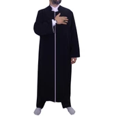 Hakim Yaka Cübbe Siyah - Gümüş Biyeli - 2