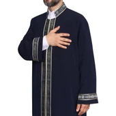 İmam Cübbesi Lacivert - Biyeli Lacivert  Bordürlü - 3