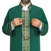 İmam Cübbesi Yeşil - Biyeli Yeşil Bordürlü - 2