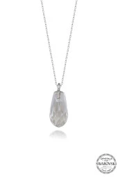 Swarovski Crystal Kadın Metal Drop Gümüş Kolye - 1