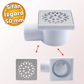 Metal Plastik Yer Süzgeci Banyo Izgara Lavabo Pis Su Gideri Kapak Yandan Çıkışlı Yer Sifon 50 mm thumbnail 1