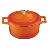 Lava Trendy Yuvarlak 24 cm Demir Döküm Derin Tencere Turuncu - 1