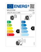 Milestone 195/75 R16C TL 107/105R 8PR VANMILE Yaz Kamyonet Lastiği (Üretim Tarihi :2024) thumbnail 2