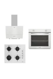 Altus Beyaz Cam Ankastre Set Ala 310HW- ALA 159 DHW Ocak-ALA 535 HW Davlumbaz thumbnail 1