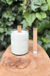 Ahşap Düz Model 15mm en x 100mm boy x 0,5mm kalınlık YENGEÇ BURCU (MODEL-2) DESENLİ Mum Fitili + Sehpa thumbnail 1