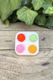 Nar Çiçeği Dörtlü Mum Kalıbı (Silikon) (1 Adet) thumbnail 1