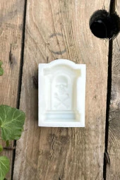 Mezar Taşı Kuru Kafa Desenli Mum Kalıbı (Silikon) (1 Adet) - 3