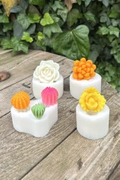 Kaktüs Set-2 Mum Kalıpları ( 4 Adet Kalıp ) ( Silikon ) 1 Adet thumbnail 1