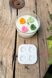 Menekşe Orkidesi Çiçek Dörtlü Mum Kalıbı (Silikon) (1 Adet) thumbnail 1