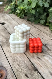 Bubble Küp Tekli Mum Kalıbı ( Silikon ) 1 Adet thumbnail 1