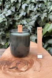 Ahşap Düz Model 15mm en x 100mm boy x 0,5mm kalınlık SMİLE YAZI DESENLİ Mum Fitili + Sehpa ( 10 Adet ) thumbnail 1