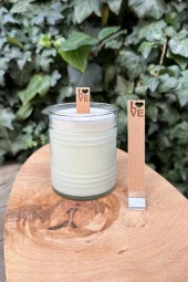 Ahşap Düz Model 15mm en x 100mm boy x 0,5mm kalınlık LOVE YAZI DESENLİ Mum Fitili + Sehpa ( 10 Adet ) thumbnail 1