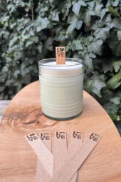 Ahşap Düz Model 15mm en x 100mm boy x 0,5mm kalınlık LOVE YAZI DESENLİ Mum Fitili + Sehpa ( 10 Adet ) thumbnail 3