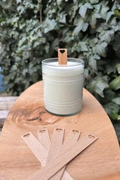 Ahşap Düz Model 15mm en x 100mm boy x 0,5mm kalınlık KALP BOŞLUK DESENLİ Mum Fitili + Sehpa ( 10 Adet ) thumbnail 2