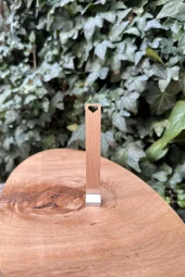 Ahşap Düz Model 15mm en x 100mm boy x 0,5mm kalınlık KALP BOŞLUK DESENLİ Mum Fitili + Sehpa ( 10 Adet ) thumbnail 4