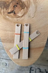 Ahşap Düz Model 15mm en x 100mm boy x 0,5mm kalınlık KALP BOŞLUK DESENLİ Mum Fitili + Sehpa ( 10 Adet ) thumbnail 5