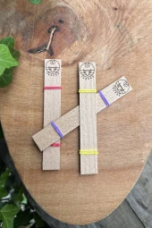 Ahşap Düz Model 15mm en x 100mm boy x 0,5mm kalınlık BOĞA BURCU (MODEL-1) DESENLİ Mum Fitili + Sehpa thumbnail 2