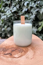 Ahşap Düz Model 15mm en x 100mm boy x 0,5mm kalınlık ONLY GOOD VİBES YAZI DESENLİ Mum Fitili + Sehpa ( 10 Adet ) thumbnail 3