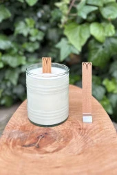 Ahşap Düz Model 15mm en x 100mm boy x 0,5mm kalınlık KOÇ BURCU (MODEL-2) DESENLİ Mum Fitili + Sehpa thumbnail 1