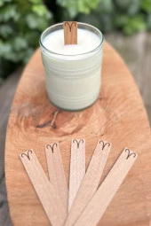 Ahşap Düz Model 15mm en x 100mm boy x 0,5mm kalınlık KOÇ BURCU (MODEL-2) DESENLİ Mum Fitili + Sehpa thumbnail 4