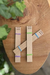 Ahşap Düz Model 15mm en x 100mm boy x 0,5mm kalınlık KOVA BURCU (MODEL-2) DESENLİ Mum Fitili + Sehpa thumbnail 2