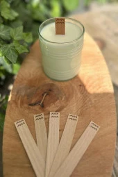 Ahşap Düz Model 15mm en x 100mm boy x 0,5mm kalınlık KOVA BURCU (MODEL-2) DESENLİ Mum Fitili + Sehpa thumbnail 4