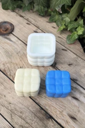 Bubble Yastık Küp Tekli Mum Kalıbı ( Silikon ) 1 Adet thumbnail 2