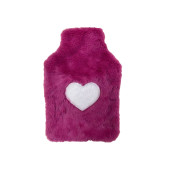SICAK SU TORBASI PELUŞ KALPLİ,PEMBE TERMOFOR 29x17CM 750ml - 2