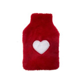 SICAK SU TORBASI PELUŞ KALPLİ,KIRMIZI TERMOFOR 29x17CM 750ml - 2