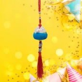 Feng Shui Maneki Neko Şans Kedisi Mavi No.4 thumbnail 4