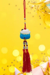 Feng Shui Maneki Neko Şans Kedisi Mavi No.4 thumbnail 8